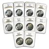 Image 2 : 1878-1904 Morgan Dollars MS-65 NGC (10 Different Dates/Mints)