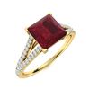 Image 2 : Natural 0.96 CTW Ruby & Diamond Engagement Ring 14K Yellow Gold