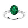 Image 1 : Natural 0.81 CTW Emerald Solitaire Ring 18K Rose Gold