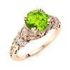 Image 2 : Natural 0.95 CTW Peridot & Diamond Engagement Ring 14K Rose Gold