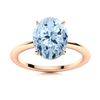Image 1 : Natural 2.13 CTW Aquamarine Solitaire Ring 18K Rose Gold