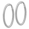 Image 2 : 14k White Gold Twisted Omega Back Hoop Earrings - 40 mm