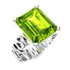 Image 2 : Natural 5.51 CTW Peridot Solitaire Ring 14K White Gold