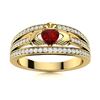 Image 1 : Natural 0.67 CTW Garnet & Diamond Engagement Ring 18K Yellow Gold