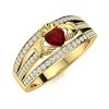 Image 2 : Natural 0.67 CTW Garnet & Diamond Engagement Ring 18K Yellow Gold
