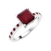 Image 2 : Natural 1.18 CTW Ruby & Diamond  Engagement Ring 18K White Gold