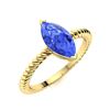 Image 2 : Natural 1.02 CTW Ceylon Sapphire Solitaire Ring 14K Yellow Gold