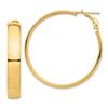 Image 1 : 14k Yellow Gold Omega Back Hoop Earrings - 7x42 mm