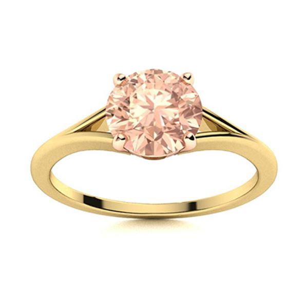 Natural 1.41 CTW Morganite Solitaire Ring 14K Yellow Gold