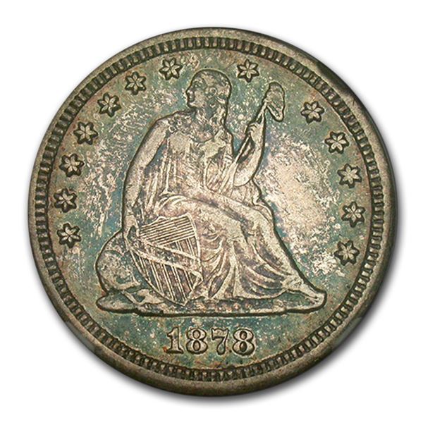 1878-CC Liberty Seated Quarter AU-53 NGC
