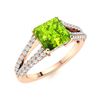 Image 2 : Natural 1.18 CTW Peridot & Diamond Engagement Ring 14K Rose Gold