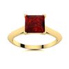 Image 1 : Natural 0.87 CTW Garnet Solitaire Ring 18K Yellow Gold