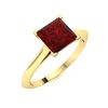 Image 2 : Natural 0.87 CTW Garnet Solitaire Ring 18K Yellow Gold