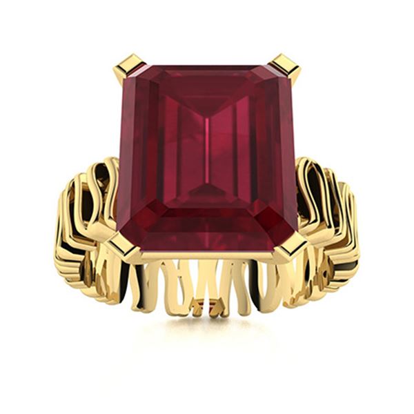 Natural 6.26 CTW Ruby Solitaire Ring 14K Yellow Gold