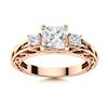Image 1 : Natural 1.11 CTW Diamond Solitaire Ring 14K Rose Gold