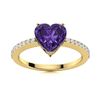 Image 1 : Natural 1.81 CTW Amethyst & Diamond Engagement Ring 18K Yellow Gold