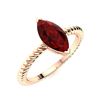 Image 2 : Natural 0.16 CTW Garnet Solitaire Ring 14K Rose Gold