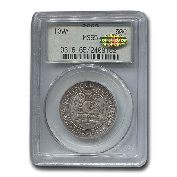 1946 Iowa Centennial Half Dollar Commem MS-65 PCGS CAC