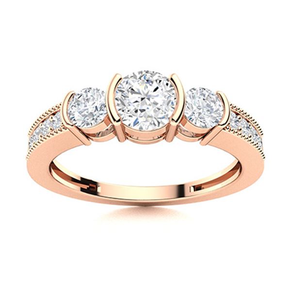 Natural 0.88 CTW Topaz & Diamond Engagement Ring 14K Rose Gold
