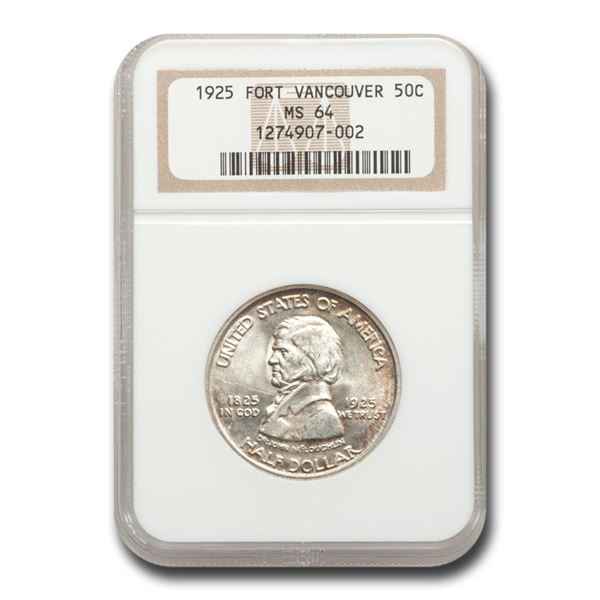 1925 Fort Vancouver Half Dollar MS-64 NGC