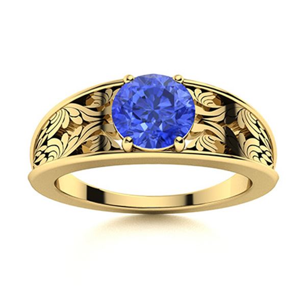 Natural 1.62 CTW Ceylon Sapphire Solitaire Ring 18K Yellow Gold