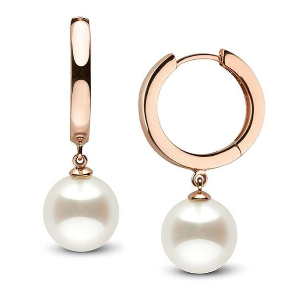 White South Sea Pearl High-Polish Huggie Hoop Earrings
