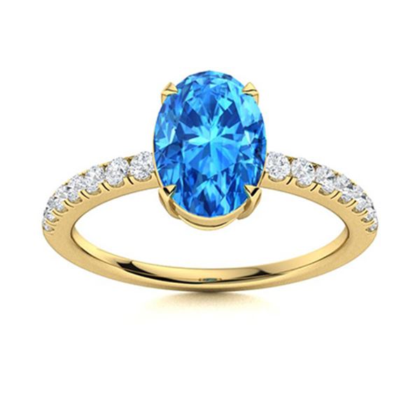 Natural 2.47 CTW Topaz & Diamond Engagement Ring 18K Yellow Gold
