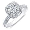Image 1 : Natural 3.02 CTW Princess Cut Micro Pave Halo Diamond Ring 14KT White Gold