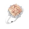 Image 2 : Natural 3.41 CTW Morganite & Diamond Engagement Ring 18K White Gold