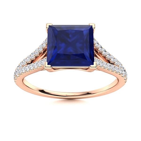 Natural 1.29 CTW Sapphire & Diamond Engagement Ring 14K Rose Gold