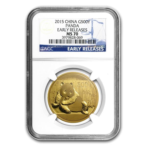2015 China 1 oz Gold Panda MS-70 NGC (ER)