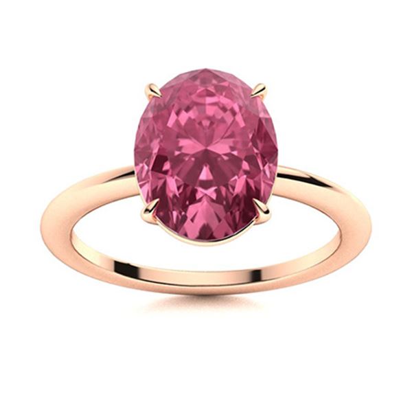 Natural 2.03 CTW Tourmaline Solitaire Ring 14K Rose Gold