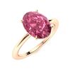 Image 2 : Natural 2.03 CTW Tourmaline Solitaire Ring 14K Rose Gold