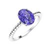 Image 2 : Natural 3.06 CTW Tanzanite Solitaire Ring 14K White Gold