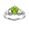 Image 1 : Natural 1.54 CTW Peridot & Diamond Engagement Ring 18K White Gold