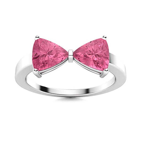 Natural 1.91 CTW Tourmaline Solitaire Ring 14K White Gold