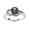 Image 1 : Natural 0.77 CTW Pearl Solitaire Ring 18K White Gold