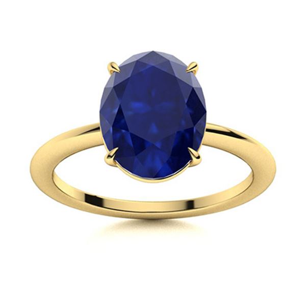 Natural 1.94 CTW Sapphire Solitaire Ring 14K Yellow Gold