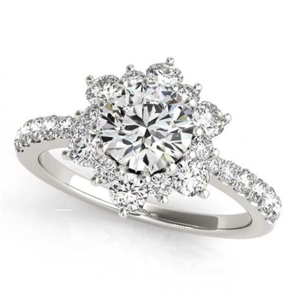 Natural 2.19 ctw Diamond Halo Ring 14k White Gold