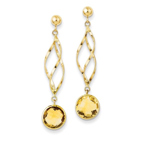 14k Citrine Swirl Post Earrings
