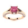 Image 1 : Natural 1.22 CTW Tourmaline & Diamond Engagement Ring 14K Rose Gold
