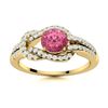 Image 1 : Natural 0.90 CTW Tourmaline & Diamond Engagement Ring 18K Yellow Gold