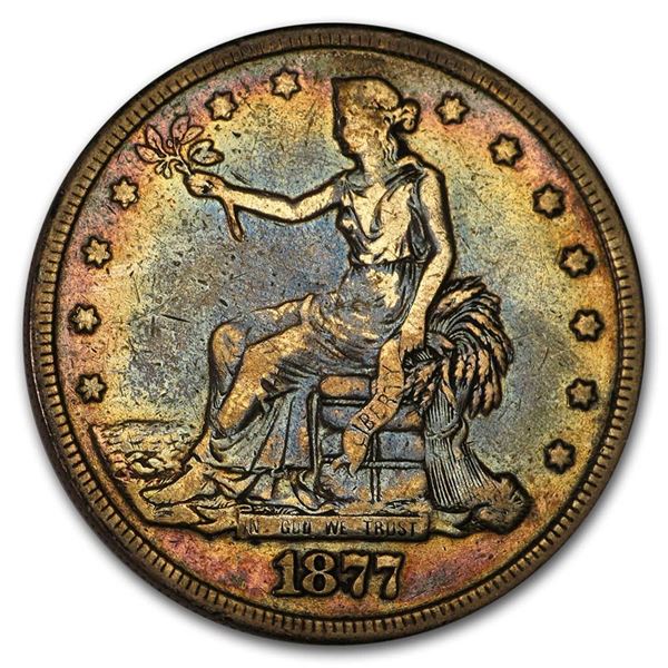 1877 Trade Dollar VF Details (Cleaned)