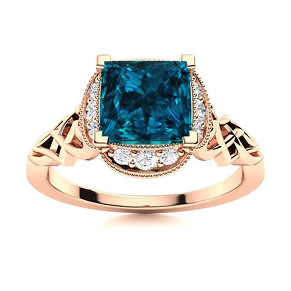 Natural 1.03 CTW Topaz & Diamond Engagement Ring 14K Rose Gold