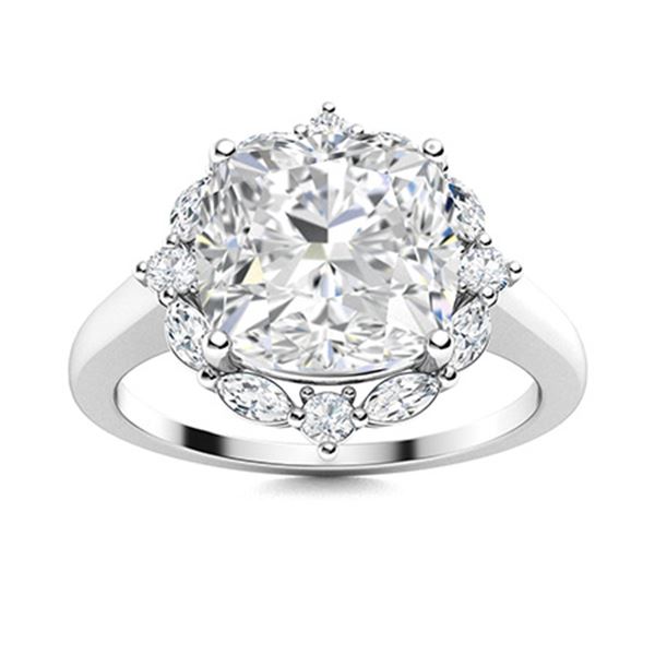 Natural 2.94 CTW Topaz & Diamond Engagement Ring 14K White Gold