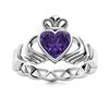 Image 1 : Natural 0.52 CTW Amethyst Solitaire Ring 18K White Gold