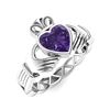 Image 2 : Natural 0.52 CTW Amethyst Solitaire Ring 18K White Gold