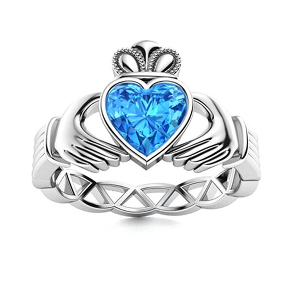 Natural 0.90 CTW Topaz Solitaire Ring 18K White Gold