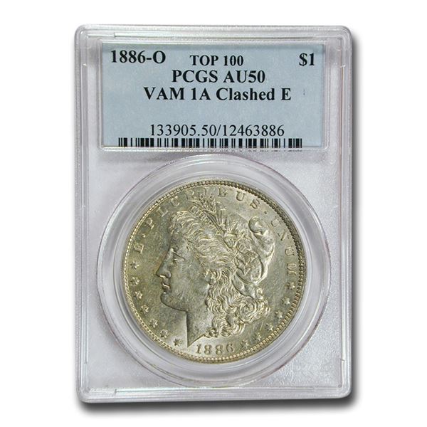 1886-O Morgan Dollar AU-50 PCGS (VAM 1A Clashed E)