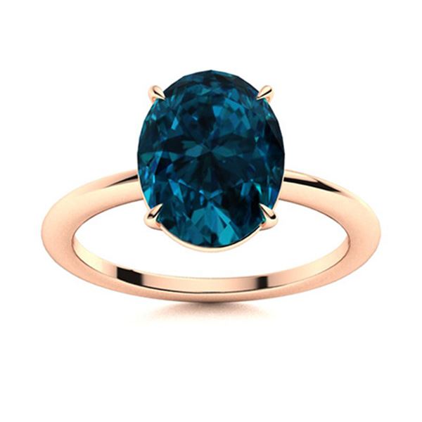Natural 5.29 CTW Topaz Solitaire Ring 14K Rose Gold